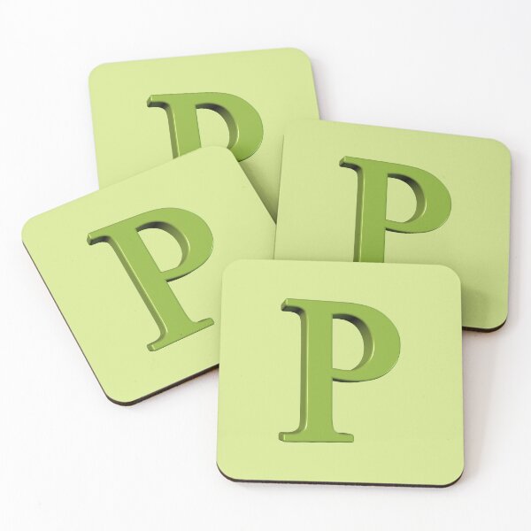 Item preview, The Letter P Dimensional Soft Green on Green 5748 designed and sold by Art in My Loft.