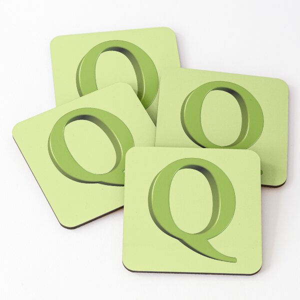 Item preview, The Letter Q Dimensional Soft Green on Green 5748 designed and sold by Art in My Loft.