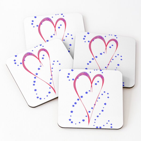 Item preview, red heart blue star path designed and sold by miaterinka.
