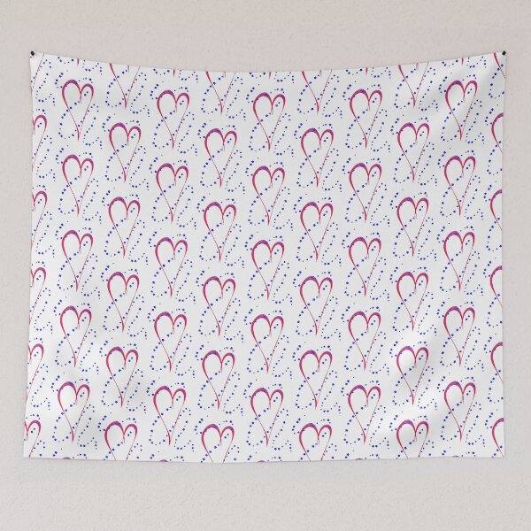 Item preview, red heart blue star path designed and sold by miaterinka.