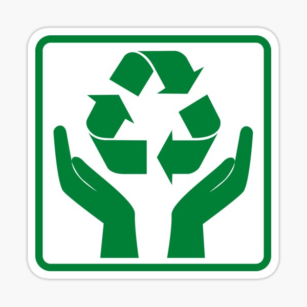 Los residuos de alimentos only-recycle Adhesivo Bin sticker-printed con reciclaje con el logotipo Signo 