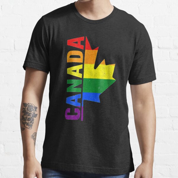 Canada Day Gay Half Canadian Flag Rainbow Lgbt T Shirt For Sale By Tumblyhaus Redbubble