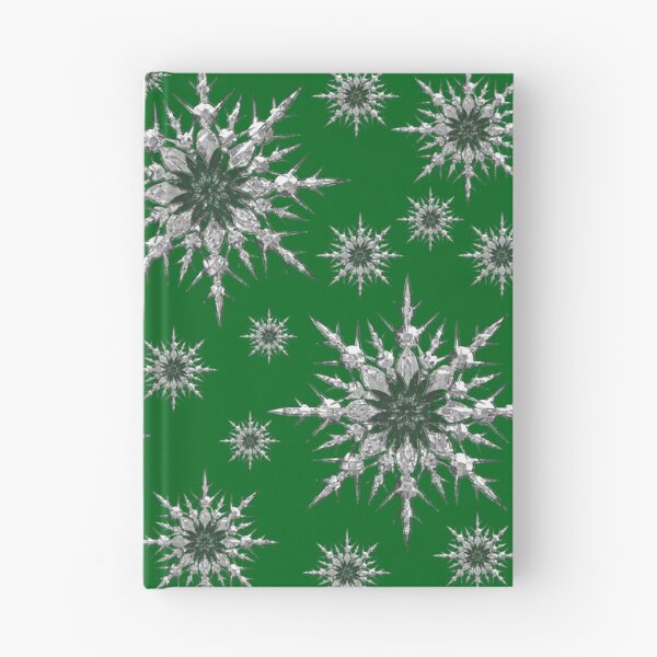 Item preview, Silver snowflakes on green background. designed and sold by imyournightmare.