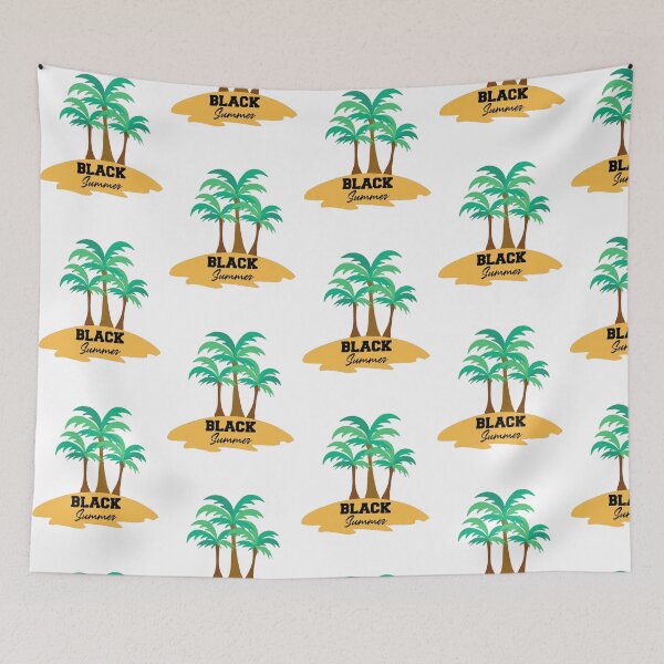 Item preview, Black Summer Palm Tree Beach Fish Collection designed and sold by Yakisha Gates.