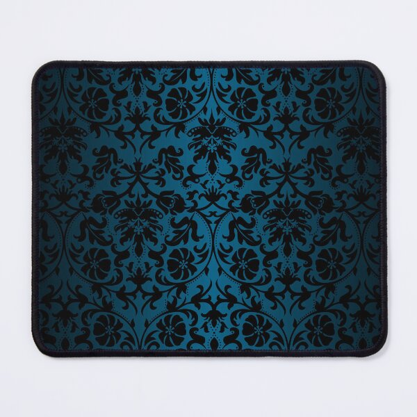 Item preview, Teal and Black Floral Damask designed and sold by DonnaSiggy.