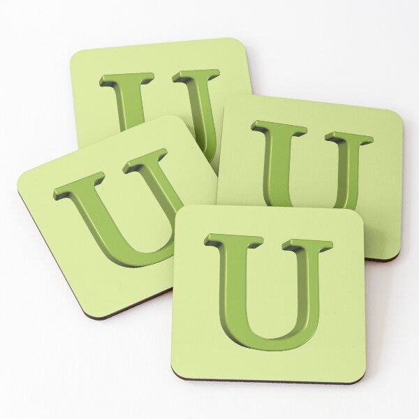 Item preview, The Letter U Dimensional Green on Soft Green 5748 designed and sold by Art in My Loft.