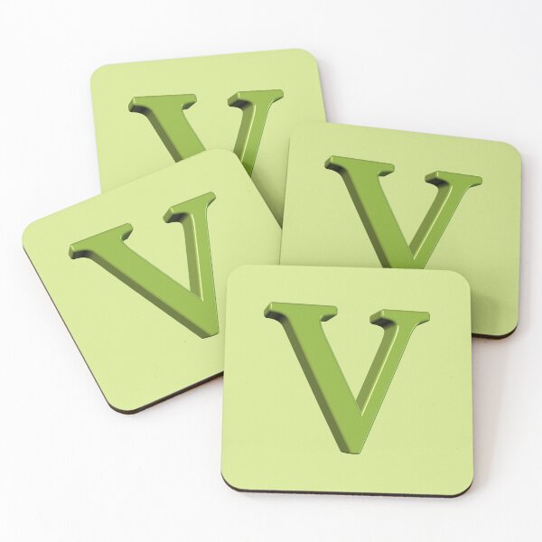 Item preview, The Letter V Dimensional Soft Green on Green 5748 designed and sold by Art in My Loft.