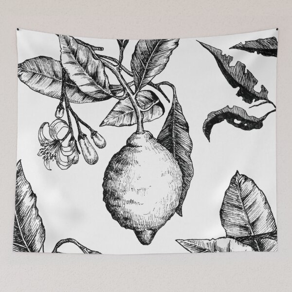 Item preview, Botanical Drawing - Lemon - Detailed - Ink Drawing designed and sold by ShenysArt.