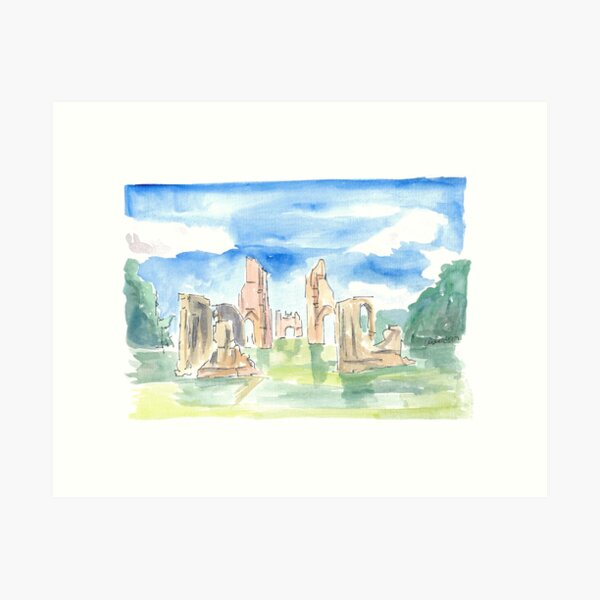 Item preview, Glastonbury Abbey Ruins Watercolor Impressions designed and sold by artshop77.