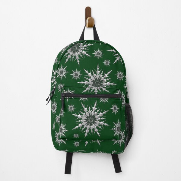 Item preview, Silver snowflakes on dark green background. designed and sold by imyournightmare.