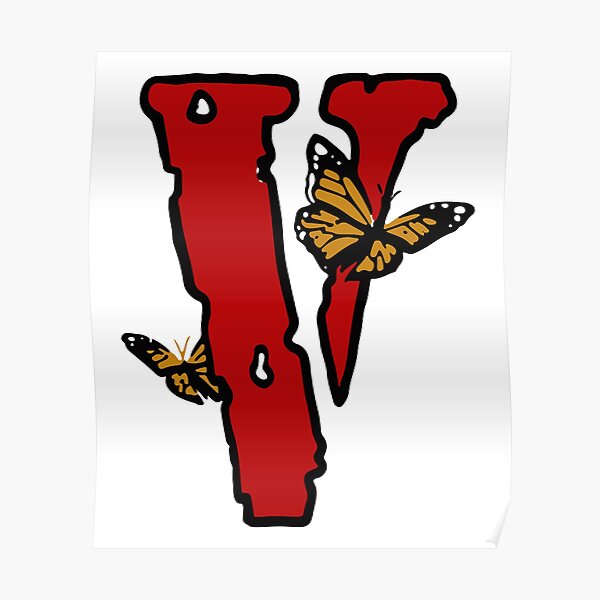 Vlone X Juice Wrld Butterfly Poster For Sale By Margeretelser Redbubble