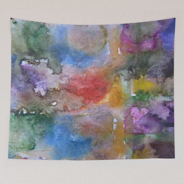 Item preview, Summer Gardens abstract watercolor painting closeup #1 designed and sold by ChillonLeachArt.