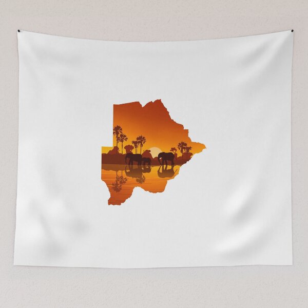 Item preview, Botswana, map and landscape designed and sold by landscapeworlds.