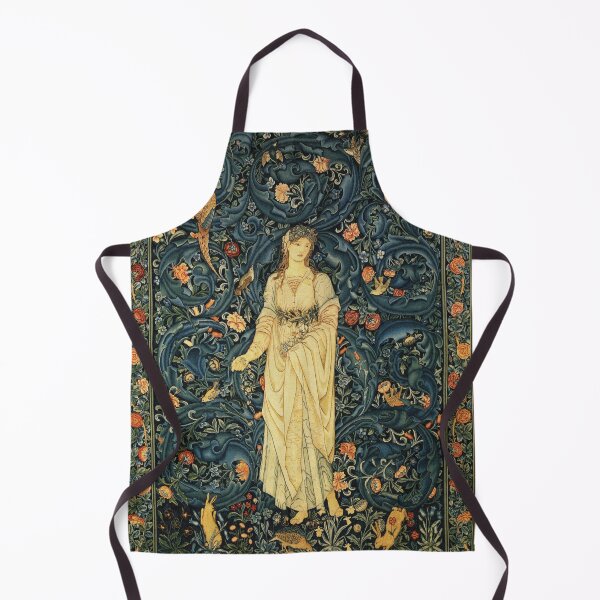 Item preview, LADY FLORA, GREENERY, FOREST ANIMALS ,PHEASANT BIRDS ,RABBITS Blue Green Floral Tapestry designed and sold by BulganLumini.