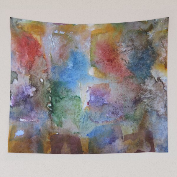 Item preview, Summer Gardens abstract watercolor painting closeup #2 designed and sold by ChillonLeachArt.
