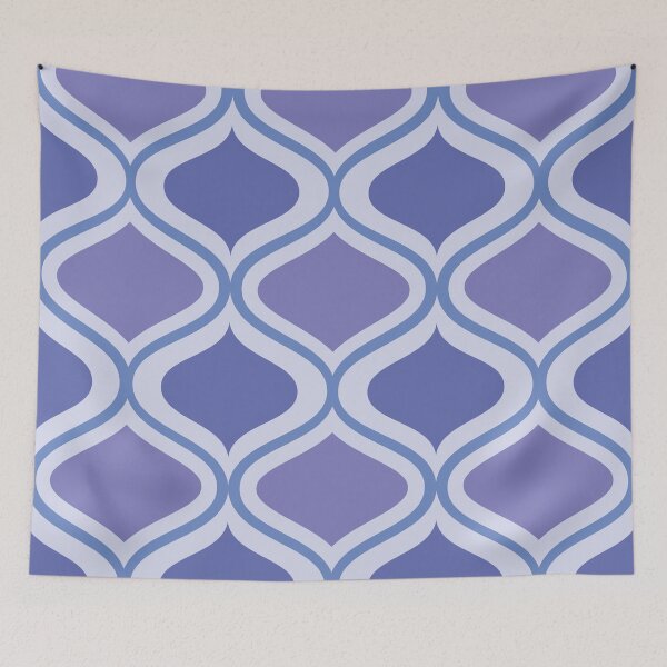 Item preview, Mid century modern very peri and blue ogee pattern  designed and sold by Yasminepatterns .