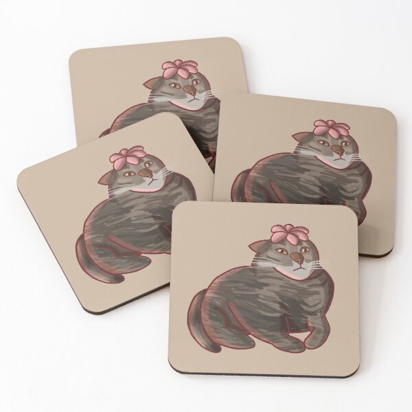 Item preview, Flower Cower Cat designed and sold by Stupickeroonies.
