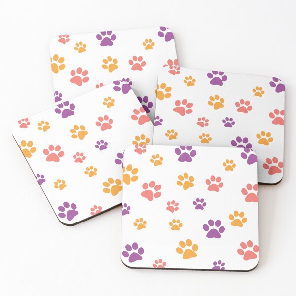 Item preview, Colorful Dog Paw Pattern Red Orange Purple designed and sold by DeliveryGeorge.