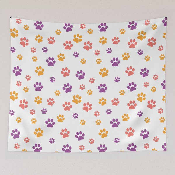 Item preview, Colorful Dog Paw Pattern Red Orange Purple designed and sold by DeliveryGeorge.