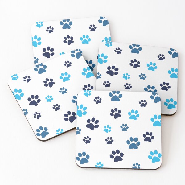 Item preview, COLORFUL DOG PAW PATTERNS IN SHADED OF BLUE designed and sold by DeliveryGeorge.