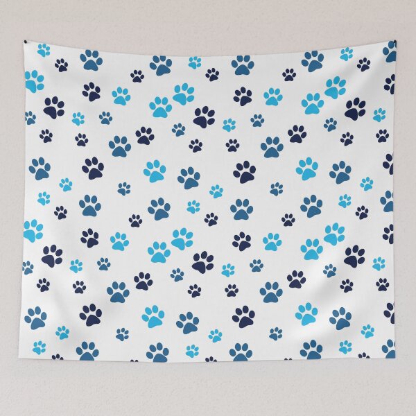 Item preview, COLORFUL DOG PAW PATTERNS IN SHADED OF BLUE designed and sold by DeliveryGeorge.