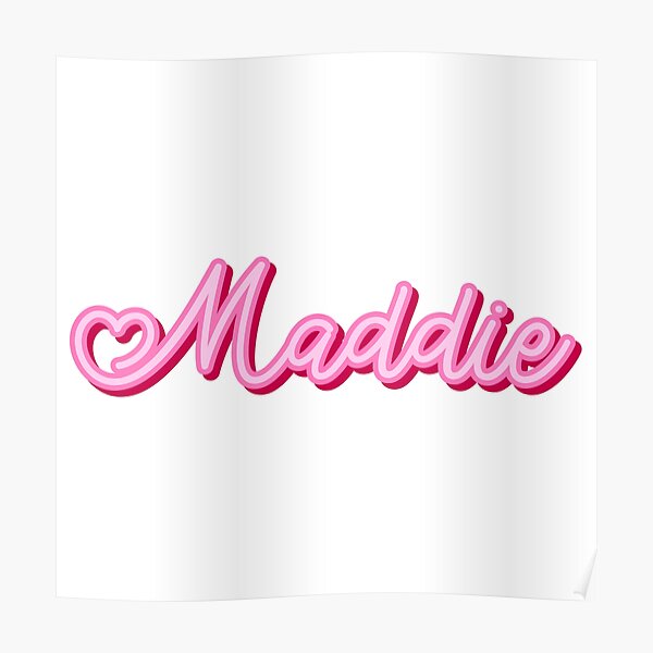 maddie-name-pink-heart-poster-for-sale-by-maoudraw-redbubble