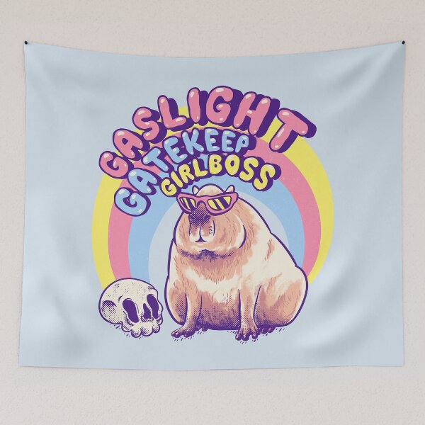 Item preview, Gaslight Gatekeep Girlboss - Cool Capybara Momcore | Karen Sunglasses | ok i pull up Got Drip physically thick mentally sick Pet Mat Bandana Baby Capy Yuzu Orange on head memes Christmas  designed and sold by Any Color Designs.