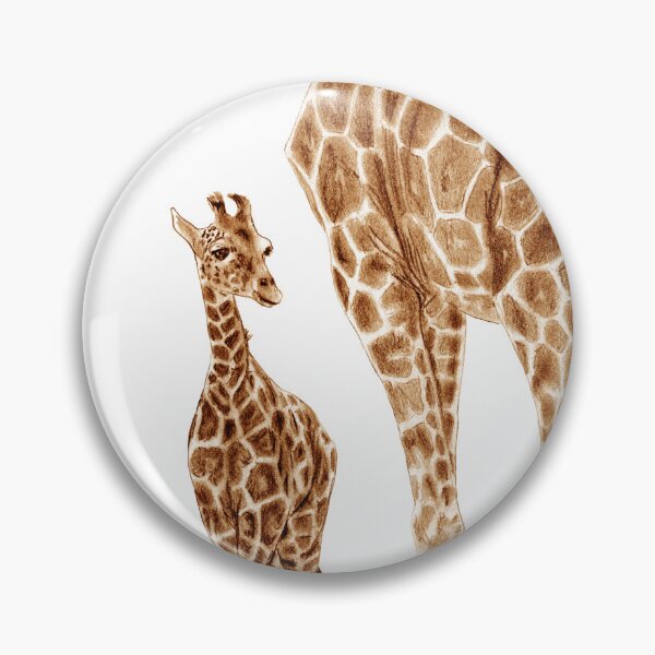 Item preview, Giraffe and giraffe - brown colorized version designed and sold by SylvieG18.