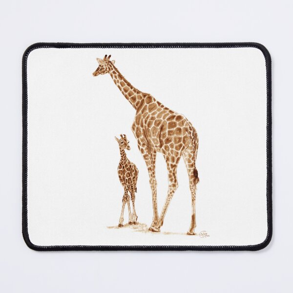 Item preview, Giraffe and giraffe - brown colorized version designed and sold by SylvieG18.