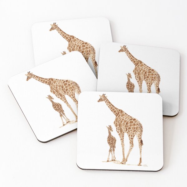Item preview, Giraffe and giraffe - brown colorized version designed and sold by SylvieG18.