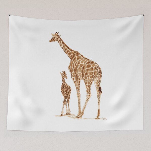 Artikelvorschau, Giraffe und Giraffe - braun kolorierte Version entworfen und verkauft von SylvieG18.