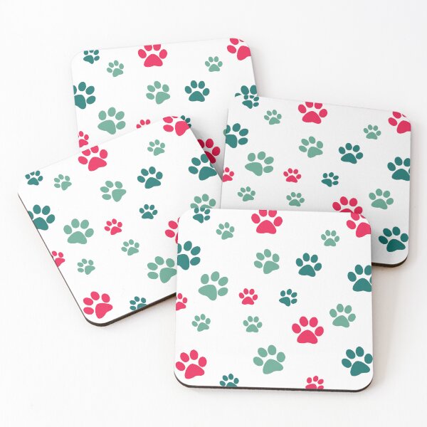 Item preview, RED AND GREEN DOG PAW PATTERNS designed and sold by DeliveryGeorge.