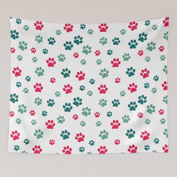 Item preview, RED AND GREEN DOG PAW PATTERNS designed and sold by DeliveryGeorge.