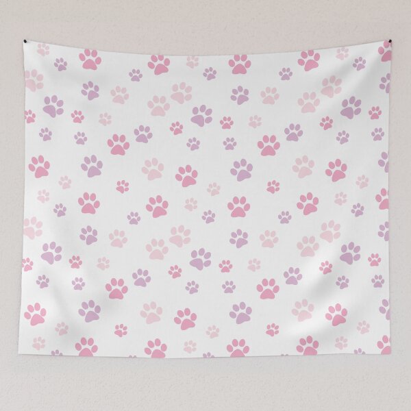 Item preview, Purple Pink Dog Paw Illustration Pattern designed and sold by DeliveryGeorge.