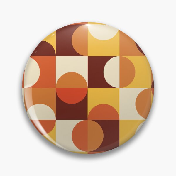 Item preview, Mid Century Modern Half circles pattern in yellow and orange  designed and sold by Yasminepatterns .