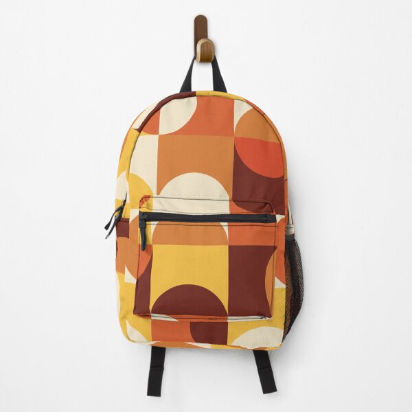 Item preview, Mid Century Modern Half circles pattern in yellow and orange designed and sold by Yasminepatterns .