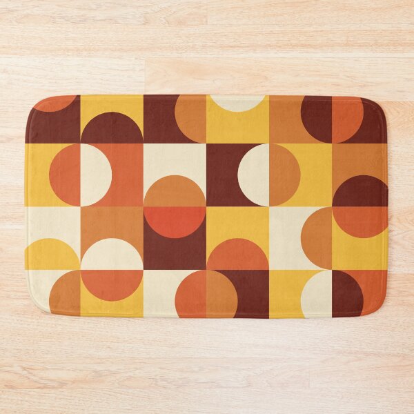 Item preview, Mid Century Modern Half circles pattern in yellow and orange  designed and sold by Yasminepatterns .