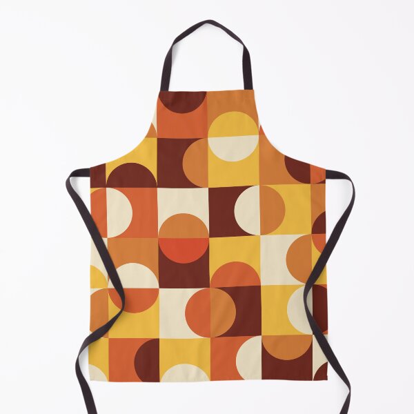 Item preview, Mid Century Modern Half circles pattern in yellow and orange  designed and sold by Yasminepatterns .