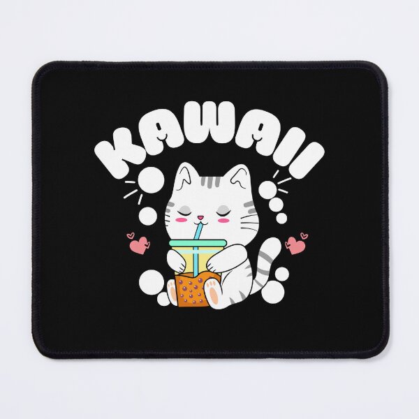Item preview, Original kawaii cat drinking boba designed and sold by FurioInc.