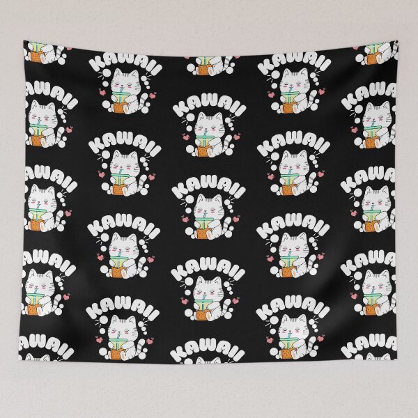 Item preview, Original kawaii cat drinking boba designed and sold by FurioInc.