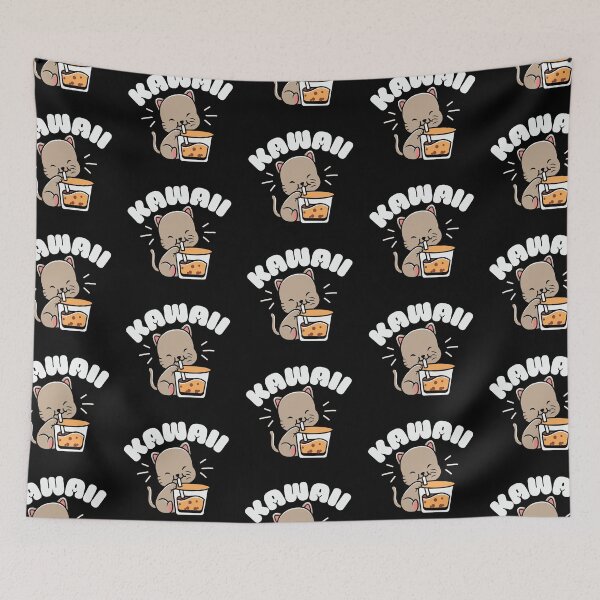 Item preview, Original kawaii cat drinking boba designed and sold by FurioInc.
