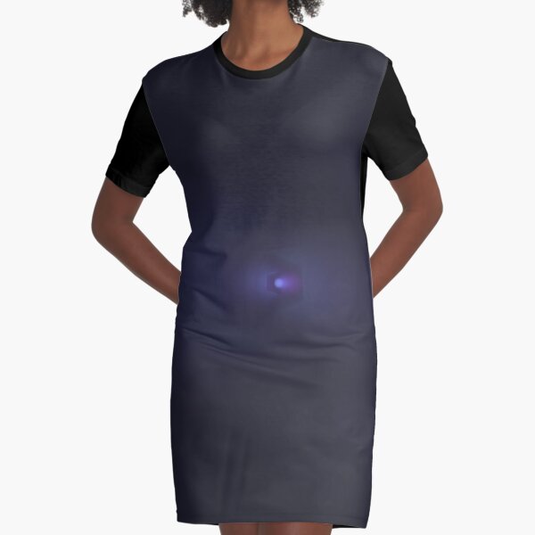Strange Blue Reflections | Fractal Art Graphic T-Shirt Dress