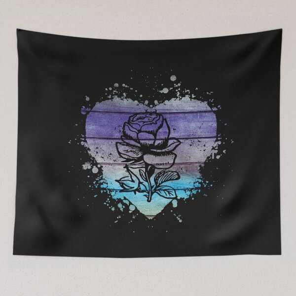 Item preview, Vintage Sunset Heart Black Rose designed and sold by HappyLifeCreate.