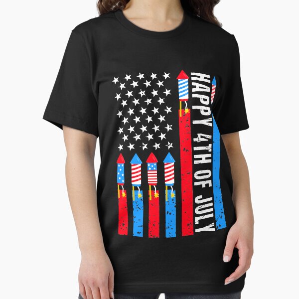 Item preview, Happy 4th Of July American Flag Fireworks Patriotic Outfits T-Shirt designed and sold by devotedbulk6396.