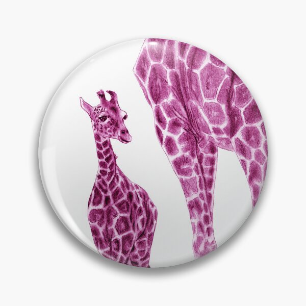 Artikelvorschau, Giraffe und Giraffe - lila-rosa kolorierte Version entworfen und verkauft von SylvieG18.