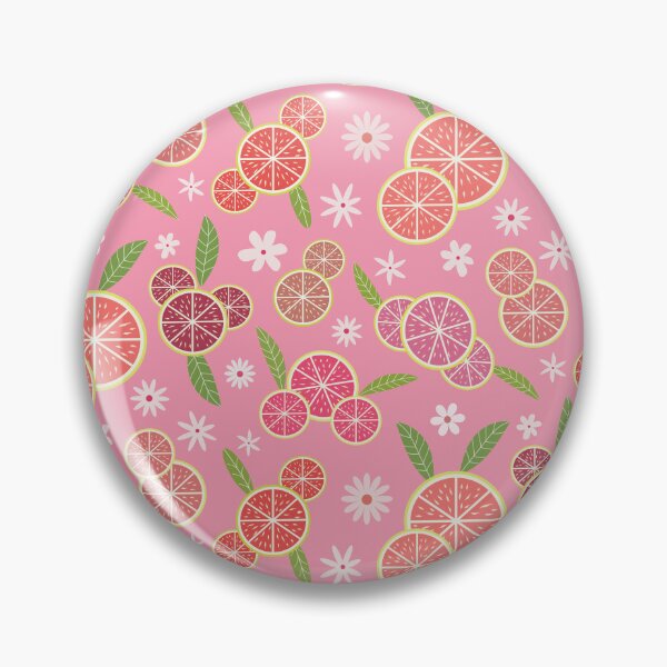 Item preview, Pink Lemonade pattern with green leaves and white flowers  designed and sold by Yasminepatterns .