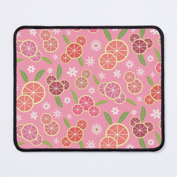 Item preview, Pink Lemonade pattern with green leaves and white flowers  designed and sold by Yasminepatterns .
