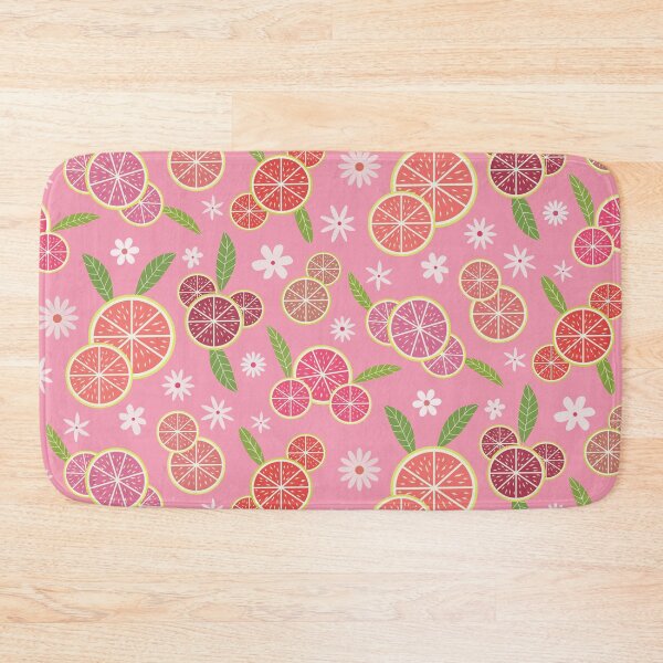 Item preview, Pink Lemonade pattern with green leaves and white flowers  designed and sold by Yasminepatterns .