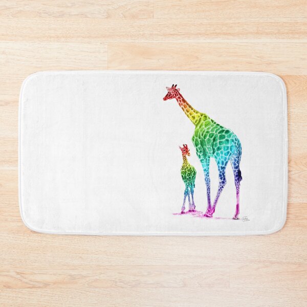 Item preview, Giraffe and giraffe - rainbow colorized version designed and sold by SylvieG18.