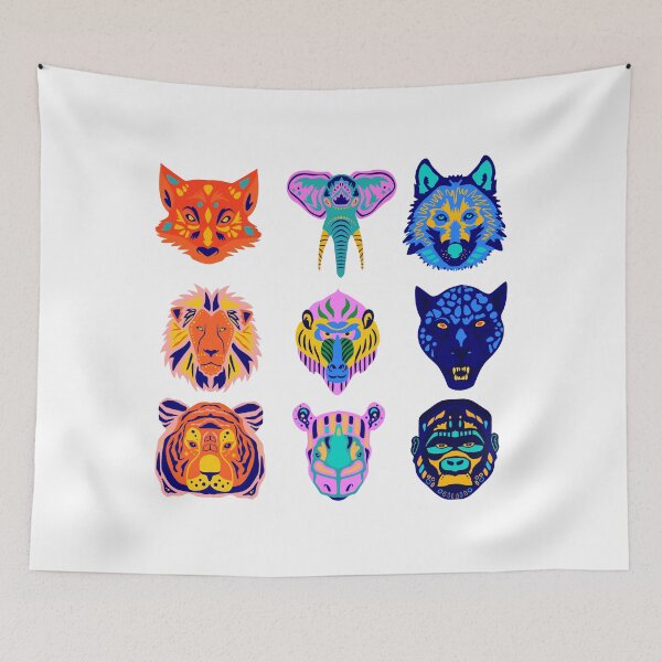 Item preview, multicolored jungle animals designed and sold by mrelax57700.